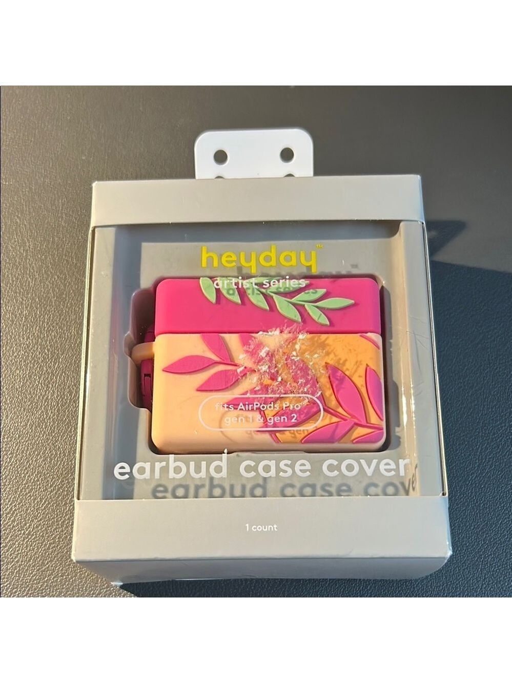Heyday Pink and Orange Earbud Case Cover for AirPods Pro Gen 1 and 2